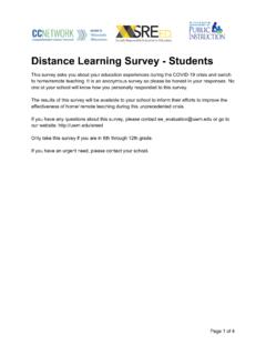 Distance Learning Survey - Students