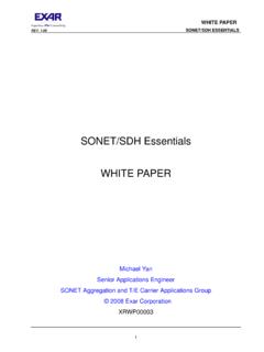 SONET/SDH Essentials WHITE PAPER - Exar