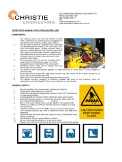 Drill rig instructions - Christie Engineering Pty Ltd