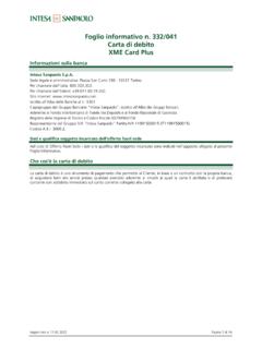 Foglio informativo n. 332/041 Carta di debito XME Card Plus
