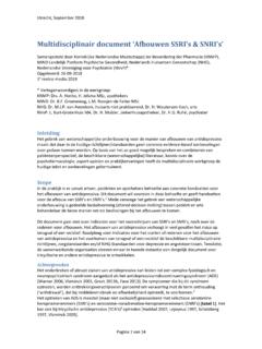 Multidisciplinair document ‘Afbouwen SSRI’s &amp; SNRI’s’