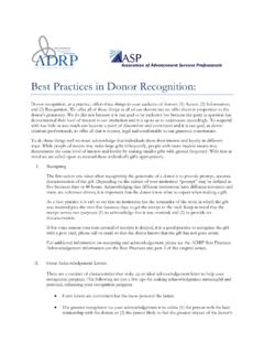 Best Practices in Donor Recognition - ADRP