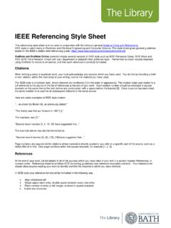 IEEE Referencing Style Sheet - University of Bath