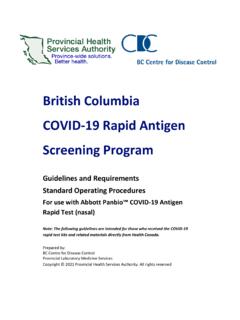 British Columbia COVID-19 Rapid Antigen Screening Program