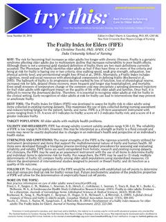 The Frailty Index for Elders (FIFE)