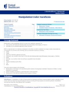 Manipulation Under Anesthesia - UHCprovider.com