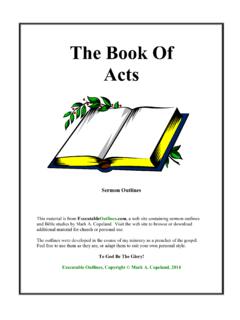 The Book Of Acts - Executable Outlines