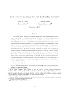 Sunk Costs and Screening: Two-Part Tari s in Life …