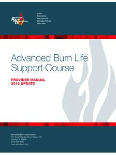 Advanced Burn Life Support Course - American Burn …