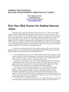 Part One: Risk Factors for Student Internet Abuse