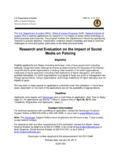 NIJ FY13 Research and Evaluation on the Impact of Social ...
