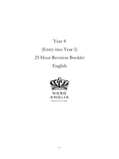 Year 4 (Entry into Year 5) 25 Hour Revision Booklet English