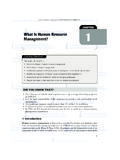CHAPTER What Is Human Resource Management? 1