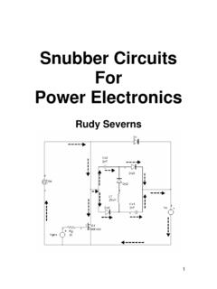 Snubber Circuits For Power Electronics