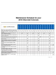 Maintenance Schedule for your 2016 Chevrolet Colorado