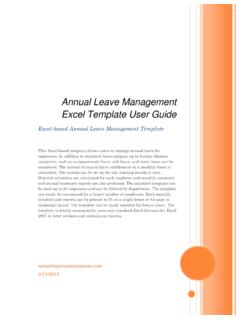 Annual Leave Management Excel Template User …