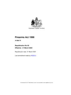 Firearms Act 1996 - ACT Legislation Register