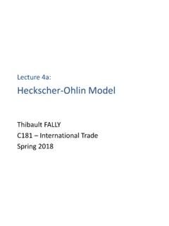 Lecture 4a: Heckscher-Ohlin Model