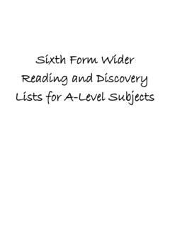Sixth Form Wider Reading and Discovery Lists for A-Level ...