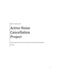 EECS 452, Winter 2008 Active Noise Cancellation Project
