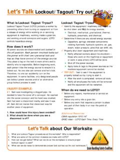 LOTO tool box talk - Occupational Safety and Health ...