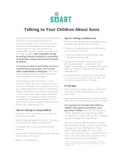 Talking to Your Children About Guns - Be Smart