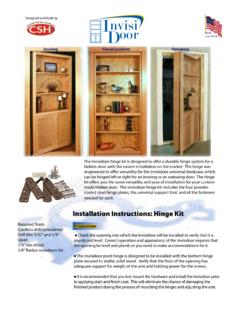 Installation Instructions: Hinge Kit