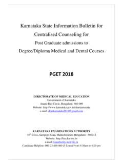 Karnataka State Information Bulletin for Centralised ...