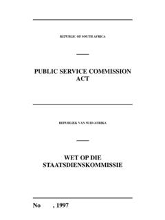 PUBLIC SERVICE COMMISSION ACT - psc.gov.za