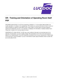 OR - Training and Orientation of Operating Room Staff PDF