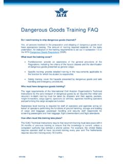 Dangerous Goods Training FAQ - IATA - Home