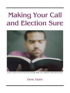 Make Your Calling And Election Sure - Centerville …