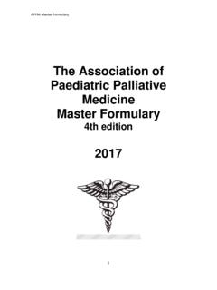 The Association of Paediatric Palliative Medicine