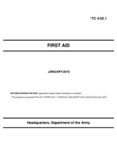 FIRST AID - United States Army