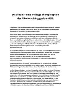 Disulfiram – eine wichtige Therapieoption der ...