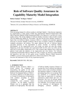 Role of Software Quality Assurance in Capability Maturity ...