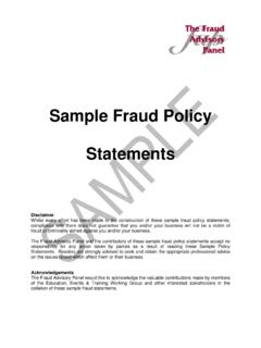 MODEL FRAUD POLICY STATEMENTS