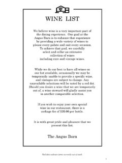WINE LIST - The Angus Barn