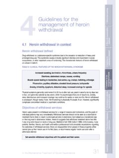 Guidelines for the management of heroin withdrawal