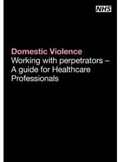 Domestic Violence Working with perpetrators – A …