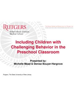 Including Children with Challenging Behavior in the ...