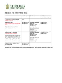 SCHOOL FEE STRUCTURE 2018 - Stirling High School