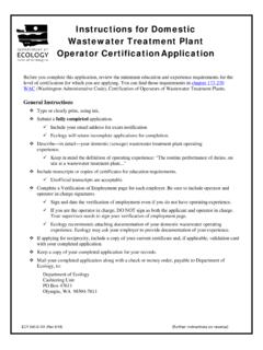 Wastewater Operator Certification Application