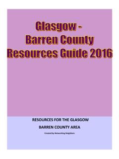 RESOURCES FOR THE GLASGOW BARREN …