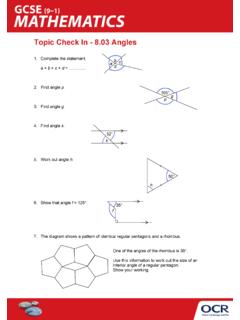Topic Check In - 8.03 Angles - ocr.org.uk