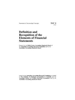 Definition and Recognition of the Elements of Financial ...