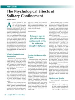 The Psychological Effects of Solitary Confinement