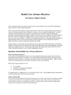 Health Care Advance Directives