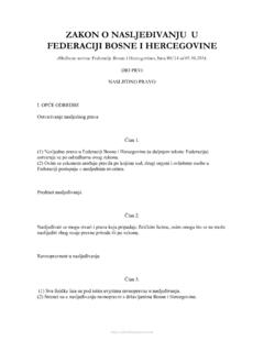 Zakon o nasljeđivanju Federacije Bosne i Hercegovine