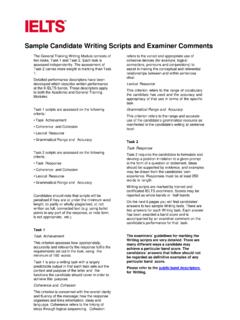 Sample Candidate Writing Scripts and Examiner Comments